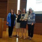 Jennifer Wegner, Pat Schramm, Bridget Willey and Sherrie Stuessy post after the award ceremony.