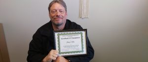 Jerry shares his Commercial Driver's License certificate.